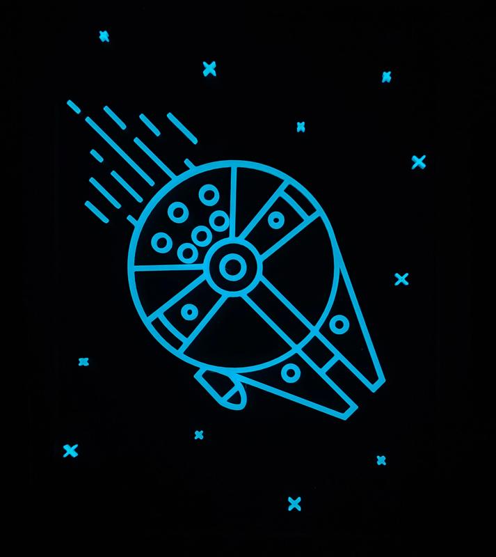 Star Wars Neon Line Art – Millenium Falcon