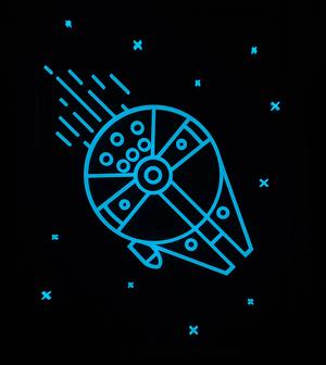 Star Wars Neon Line Art – Millenium Falcon