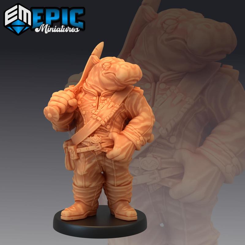 Hippo Soldier Sword / Hippofolk Warrior / Hippopotamus Army