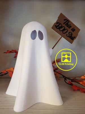 Sad Ghost with Sign Decor / Night Light