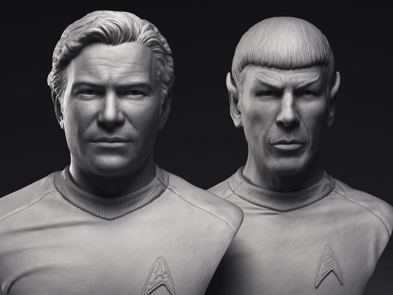 Kirk and Spock  3d printable bust collection
