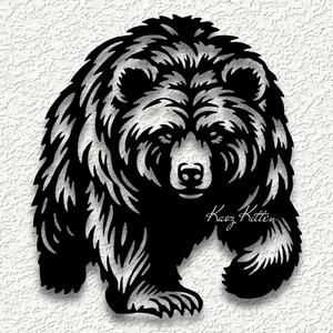 furry grizzly bear. WALL ART HOME DECOR