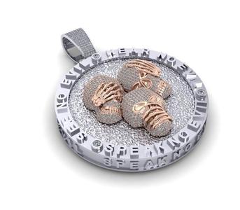 See No Evil  Hear No Evil Speak No Evil Skull Pendants