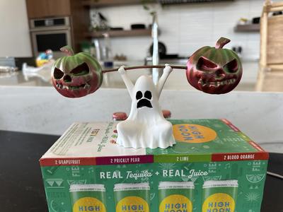 Powerlifting Spooky Ghost with Pumpkins