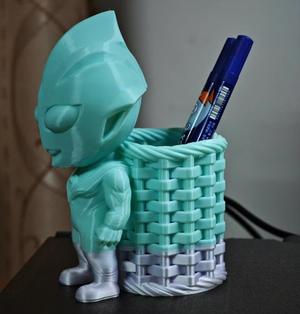 Ultraman Carrying a Bamboo Basket Pen Holder