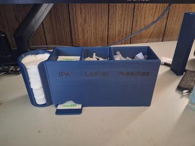 DiaOrg Desk organizer for diabetic supplies.