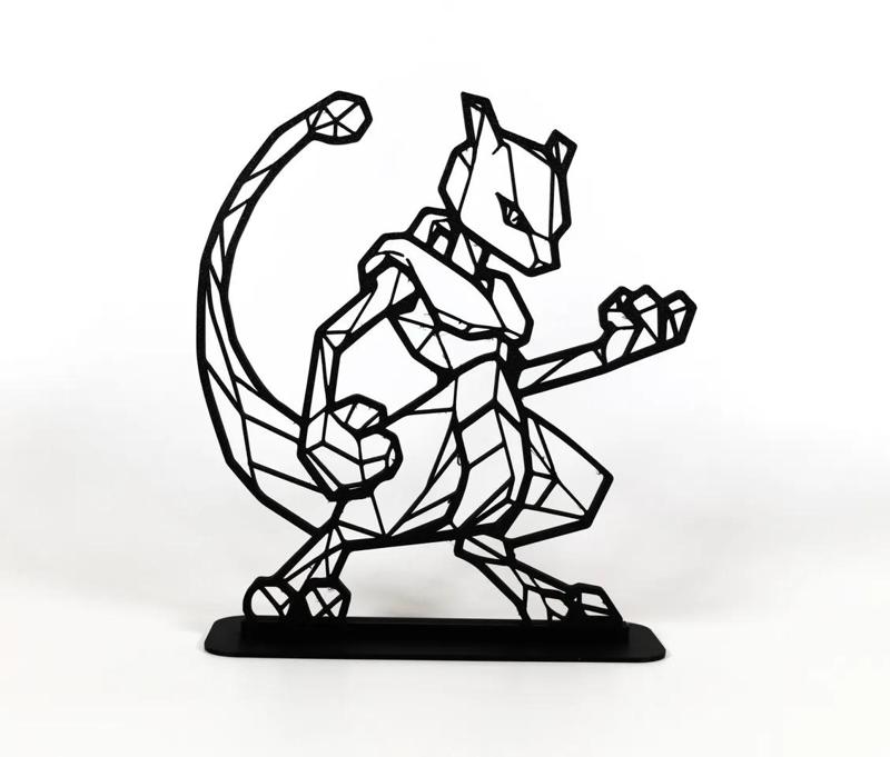 Geometric Low Poly Mewtwo