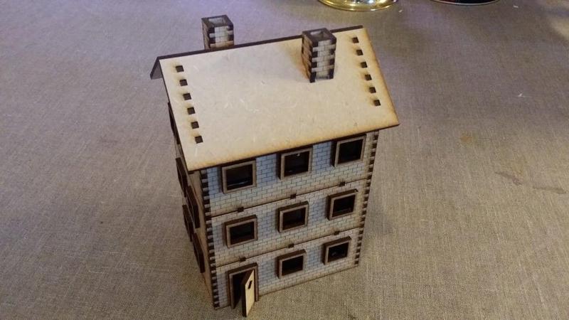 Modular 28 mm Laser cut brick house with three floors