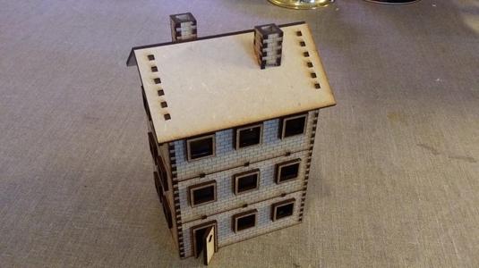Modular 28 mm Laser cut brick house with three floors