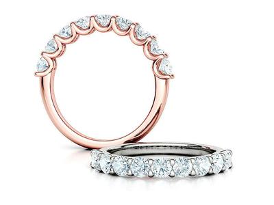 Half Eternity Band Ring U shape prongs 3mm 9 Stone