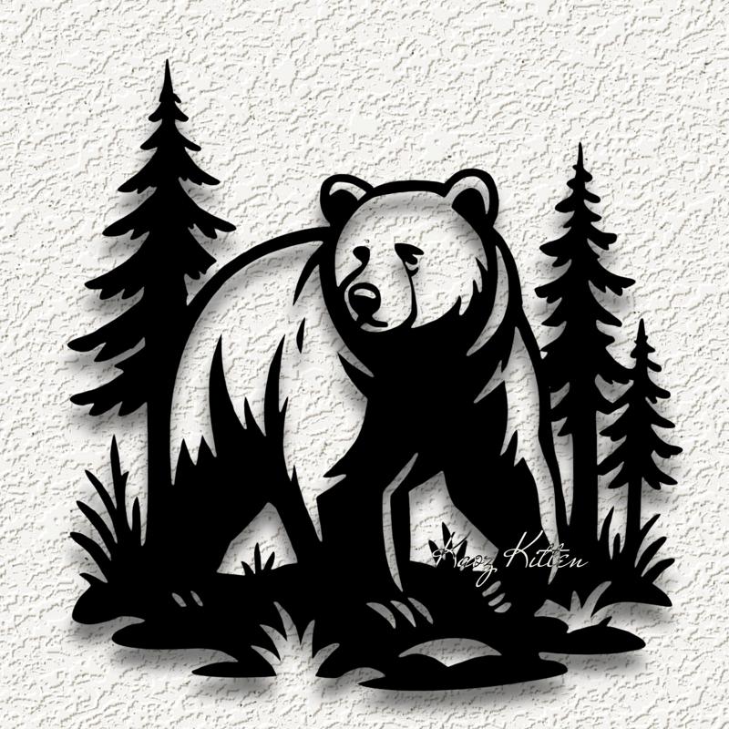 bear mountain forest wildlif wall art home decorl