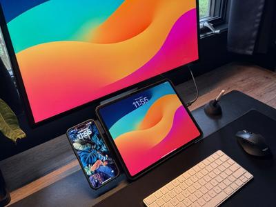IPad stand with slide out phone stand