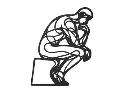 Minimalist Thinking Man – 2D Wall Art