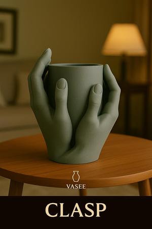 Hand-shaped vase art organizer for caring touch