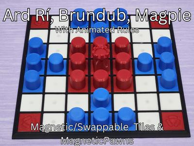 7×7 Tafl Board W/ Rules – Ard Rí, Brundub, Magpie