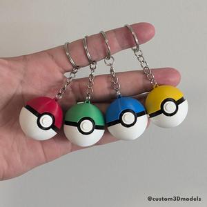 Multicolor Pokeball Keychain