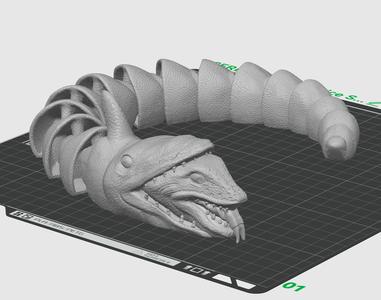 Articulated Beetlejuice Sandworm – 3D print STL and multicolor 3MF file