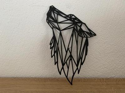 Wolf / shepard head low poly wallart geometric art