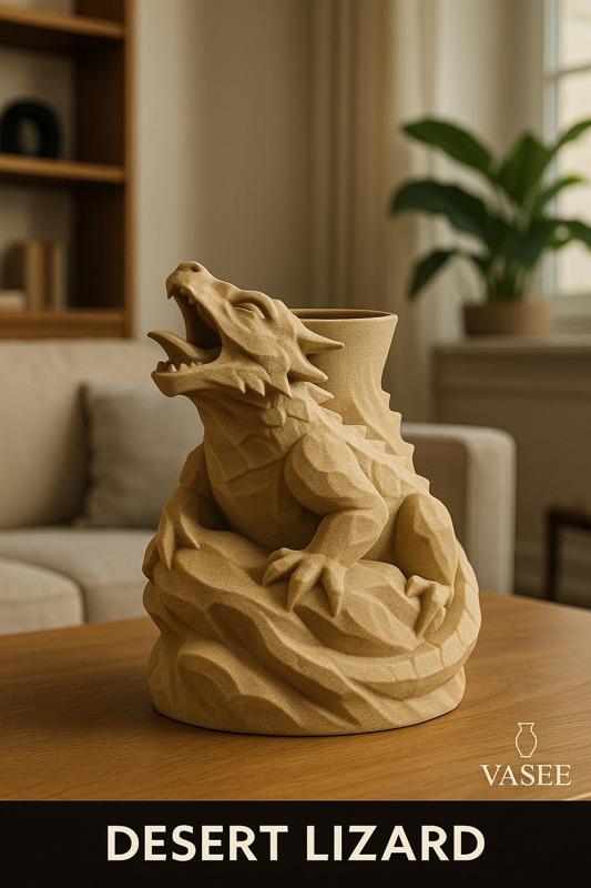 Lizard vase art organizer – sleek nature expression