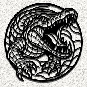 alligator glass wall art home decor