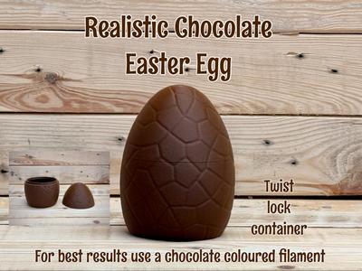 Realistic Chocolate Easter Egg Container