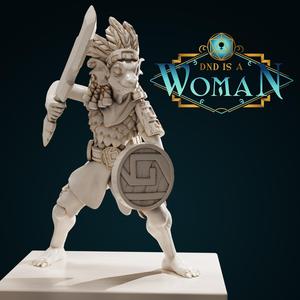 Lizardfolk Paladin – Sershaea – 28/32mm and 75mm