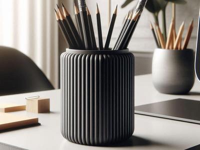 Modern Ribbed Pencil Holder, Toothbrush Holder