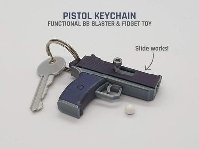 Pistol Keychain — Functional BB Blaster / Fidget Toy
