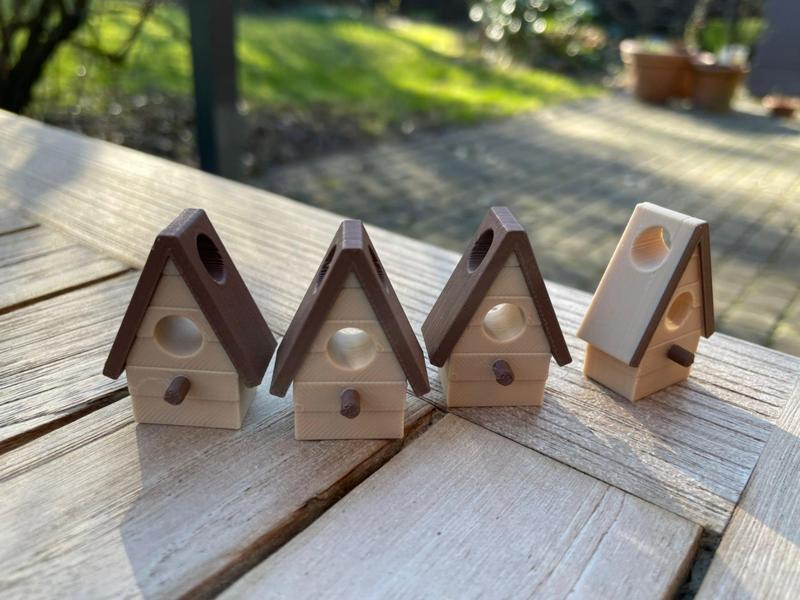 Birdhouse Multicolor Keychain