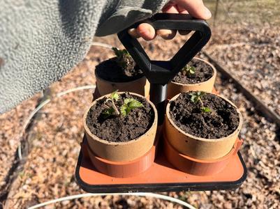 Cardboard Spool Planter Tray & Water Catcher