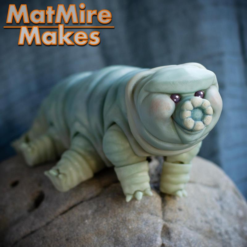 Tardigrade (Water Bear), Print-In-Place Body, Snap-Fit Head, Cute Flexi