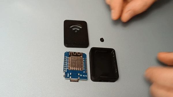 Case ESP8266 WeMos D1 mini USB C, w reset button