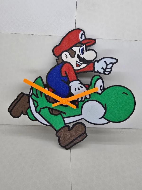 Mario Riding Yoshi Clock