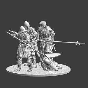 Medieval soldiers with billhooks