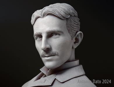 Nikola Tesla bust portrait