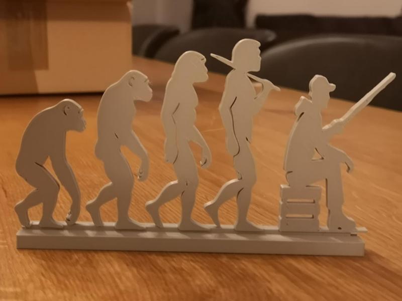 Human Evolution Silhouette III end as fishing man