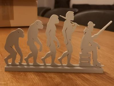 Human Evolution Silhouette III end as fishing man