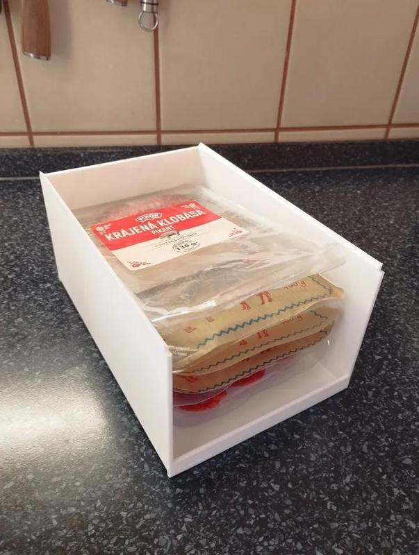 Fridge Stackable Container for Packaged Ham/Cheese/Salam
