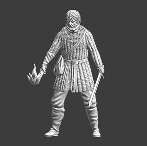 Medieval soldier with torch – (medieval commando)