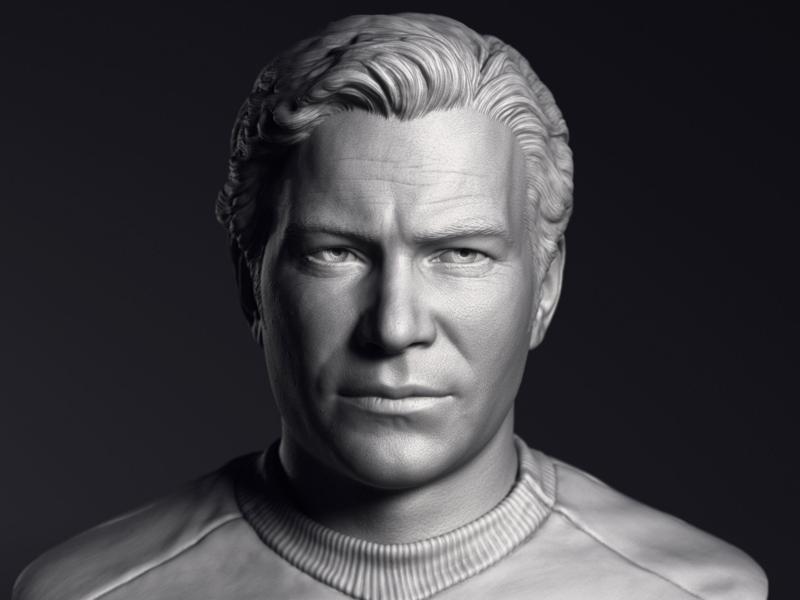 William Shatner as James Tiberius Kirk Printable 3D Model