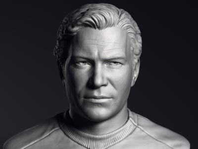 William Shatner as James Tiberius Kirk Printable 3D Model