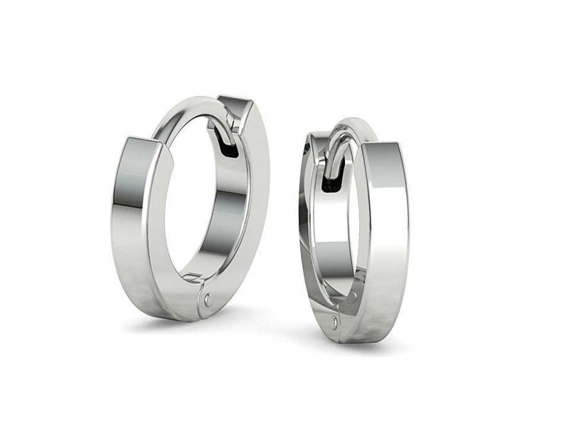 Huggie Hoop earrings Small Hoops flat profile 3dmodel