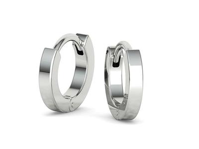 Huggie Hoop earrings Small Hoops flat profile 3dmodel