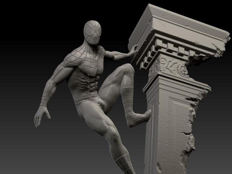 Spiderman statue fan art 3d print