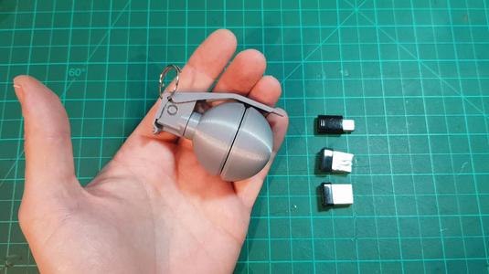 Hand Grenade Container Key chain