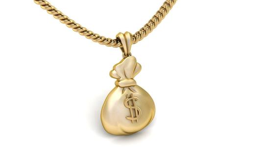 Gold Money Bag Pendant