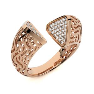 Triangular Wave Mesh Dual Head Italian Diamond Ring