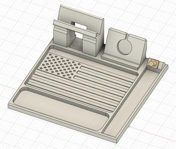 EDC Nightstand Gun Valet Tray with Phone and Smartwatch holder