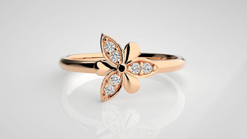 Flower Ultra light wt minimalist Women Ring 3dm stl renders