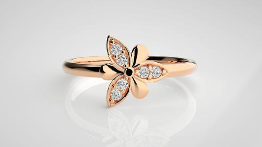 Flower Ultra light wt minimalist Women Ring 3dm stl renders